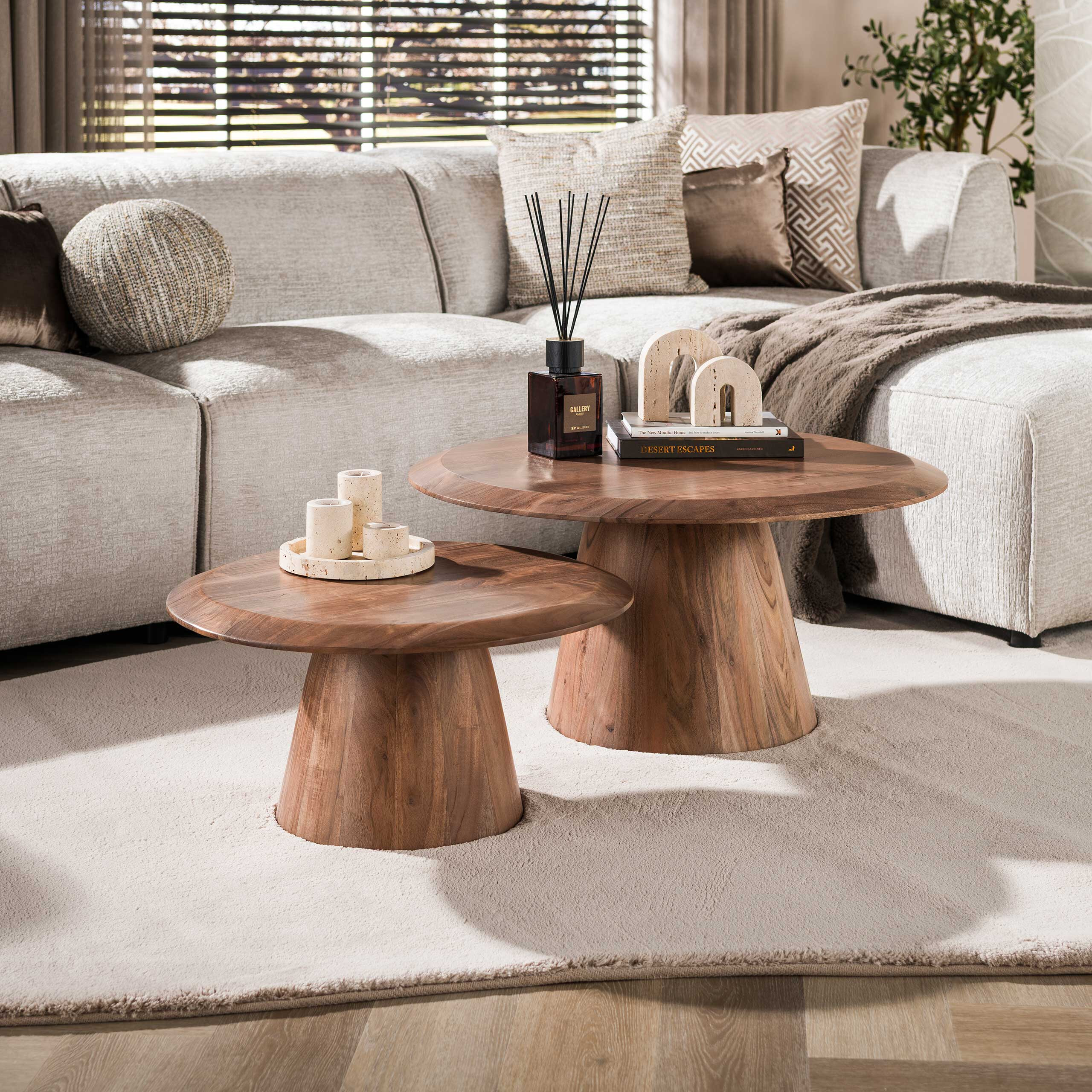 LifestyleFurn Ronde Salontafel Cardell Acaciahout