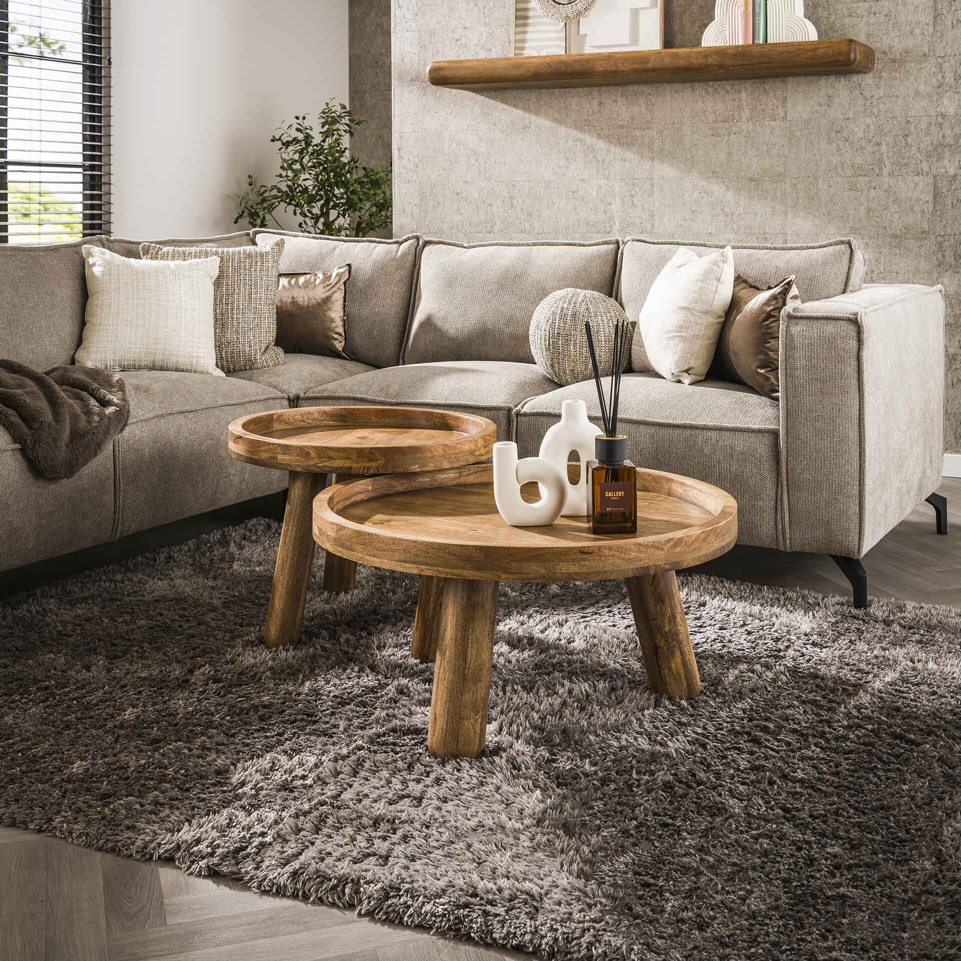 LifestyleFurn Ronde Salontafel Kanda Mangohout