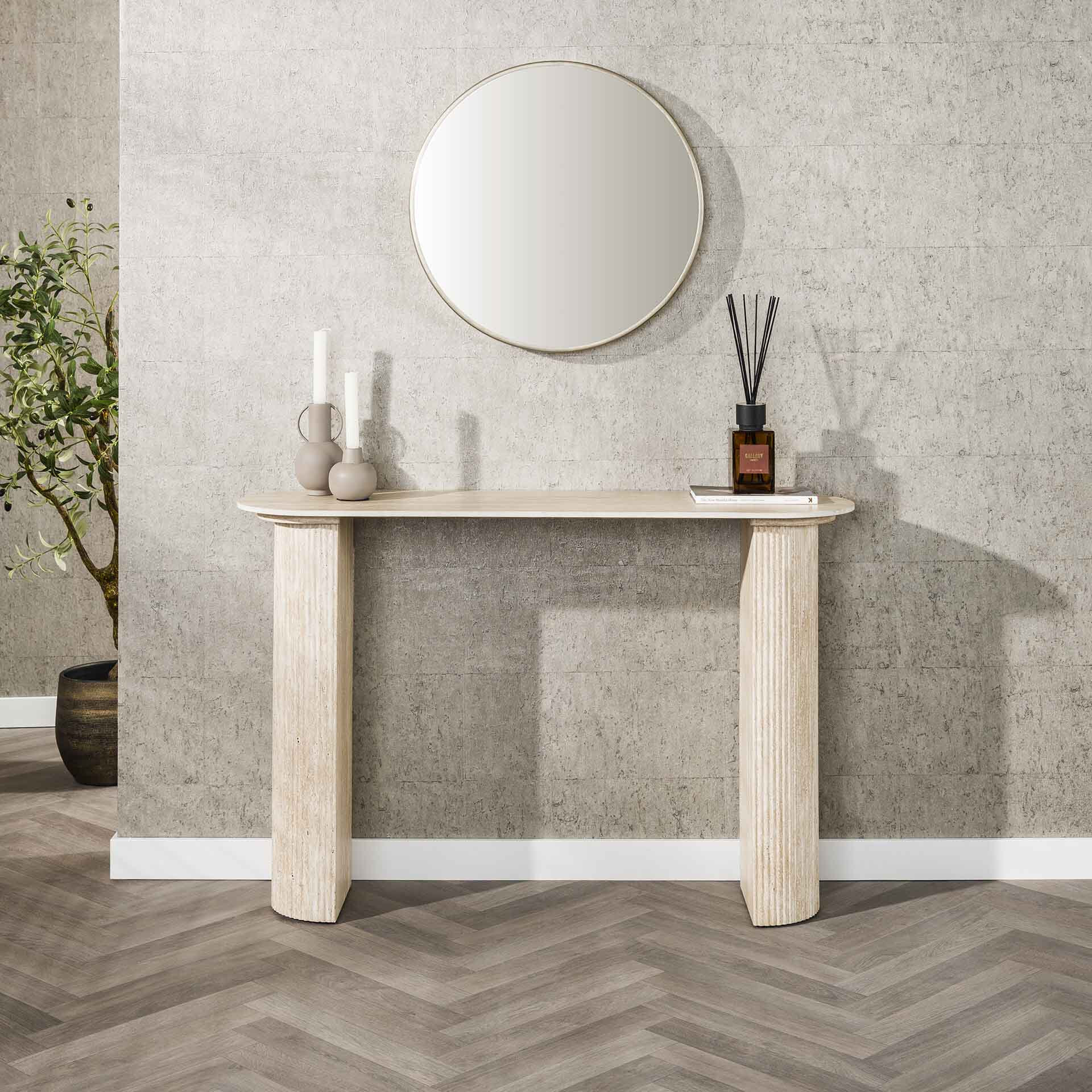 LifestyleFurn Sidetable/Kaptafel Laycie Travertinlook