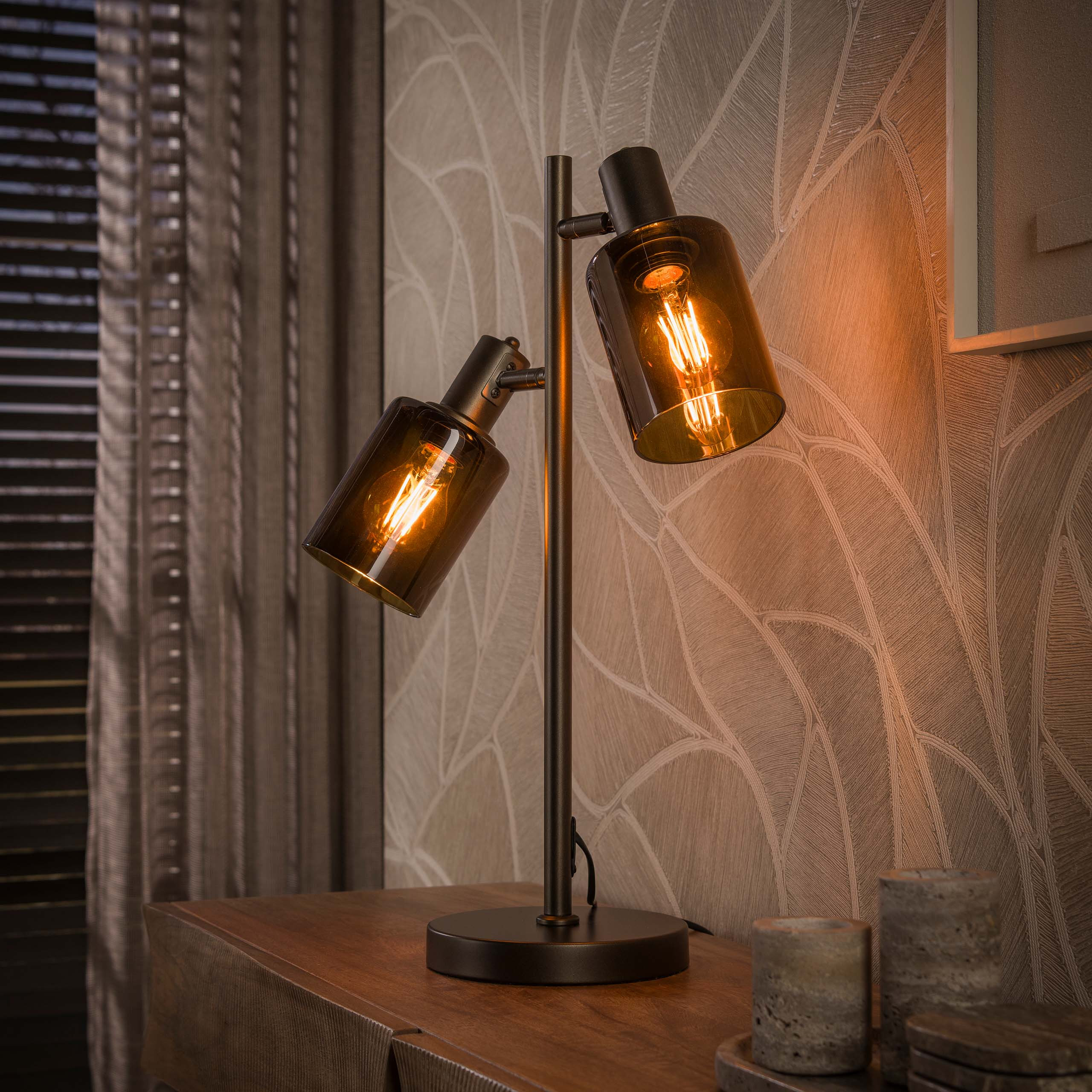 LifestyleFurn Tafellamp Deatra 2-lamps - Sienna Bruin | LifestyleFurn