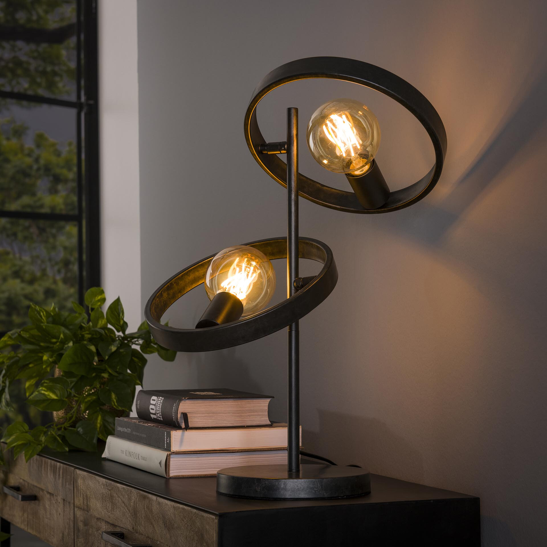 LifestyleFurn Tafellamp Homer 2-lamps - Charchoal | LifestyleFurn