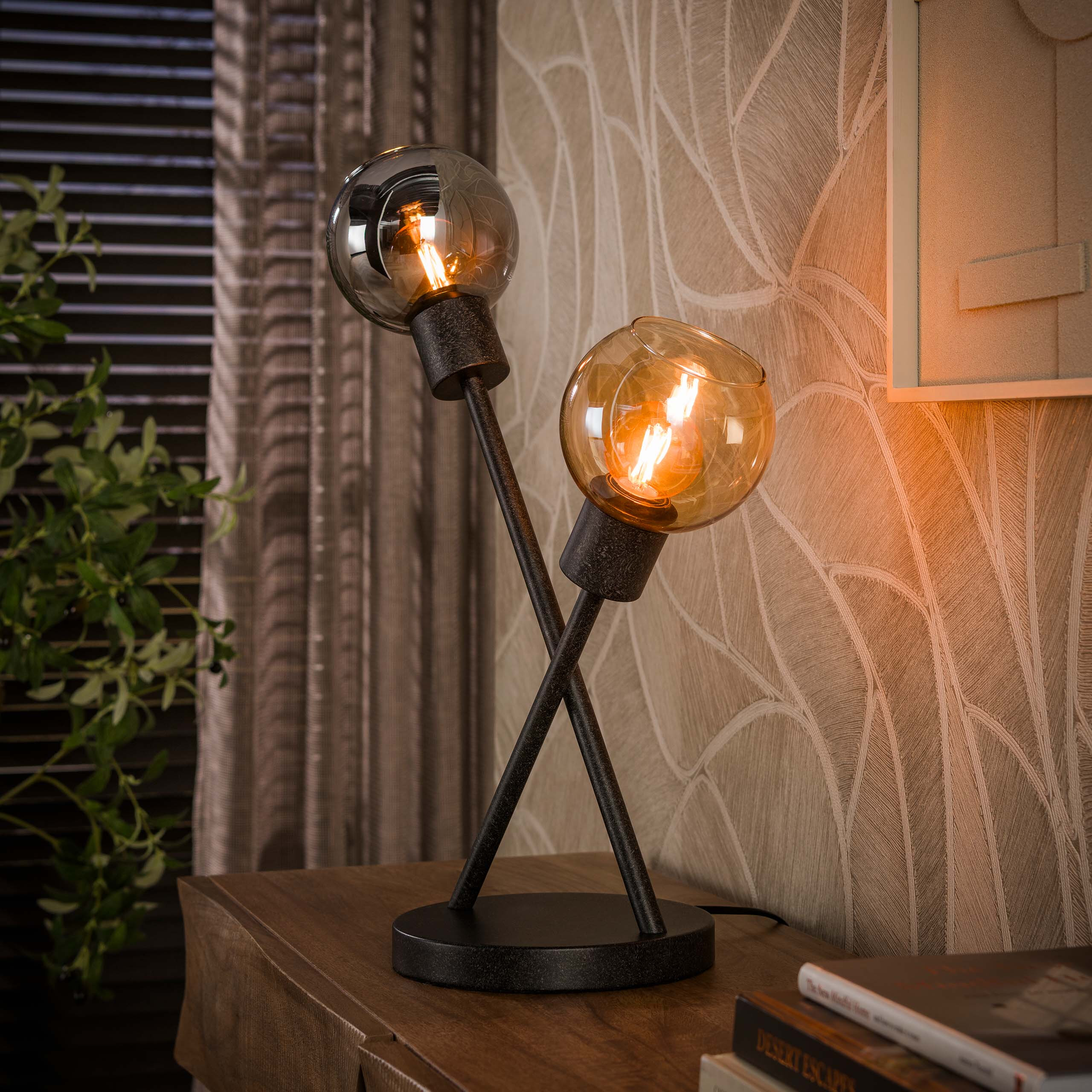 LifestyleFurn Tafellamp Janetta Glas en metaal