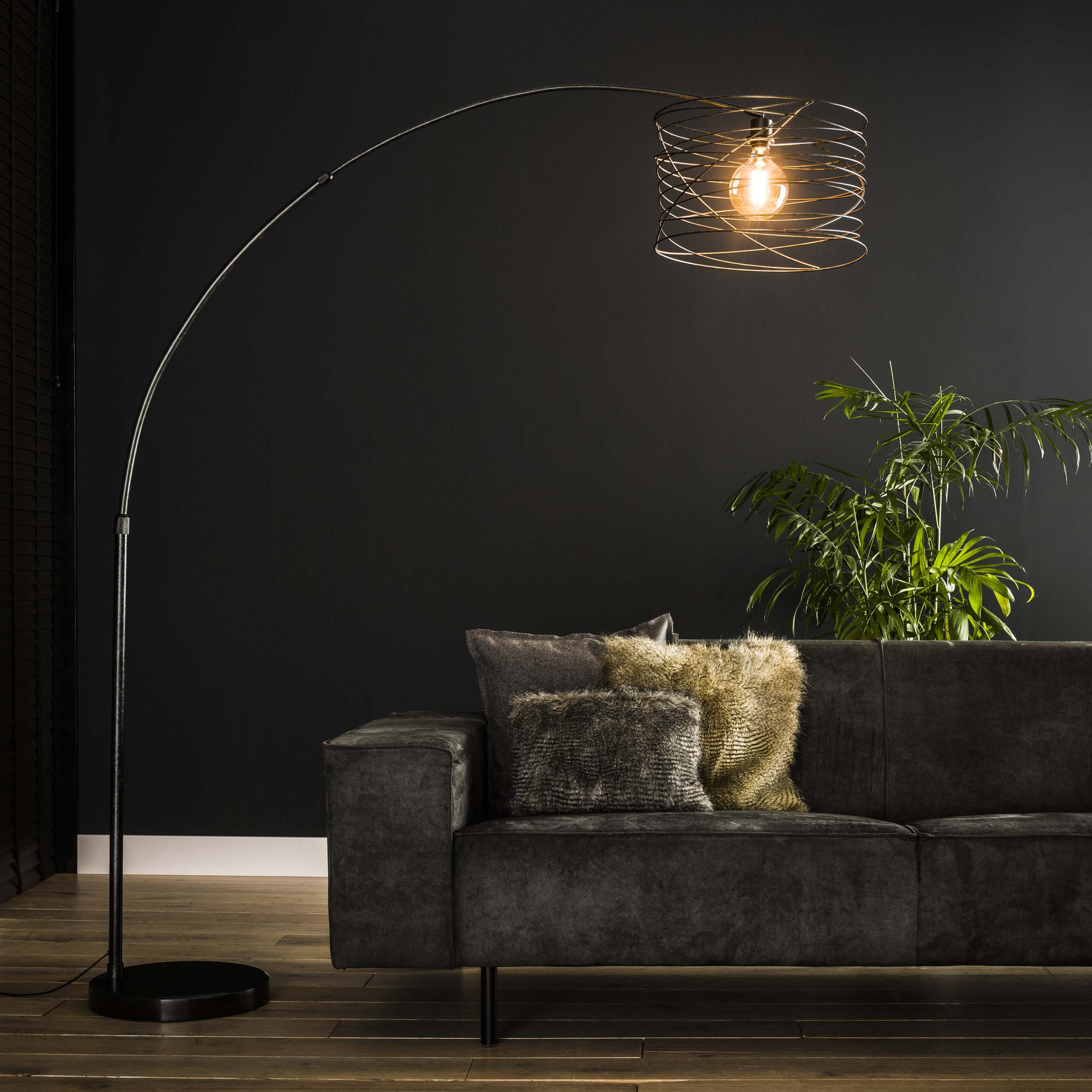 LifestyleFurn Vloerlamp Jacklynn Charcoal - Grijs | LifestyleFurn