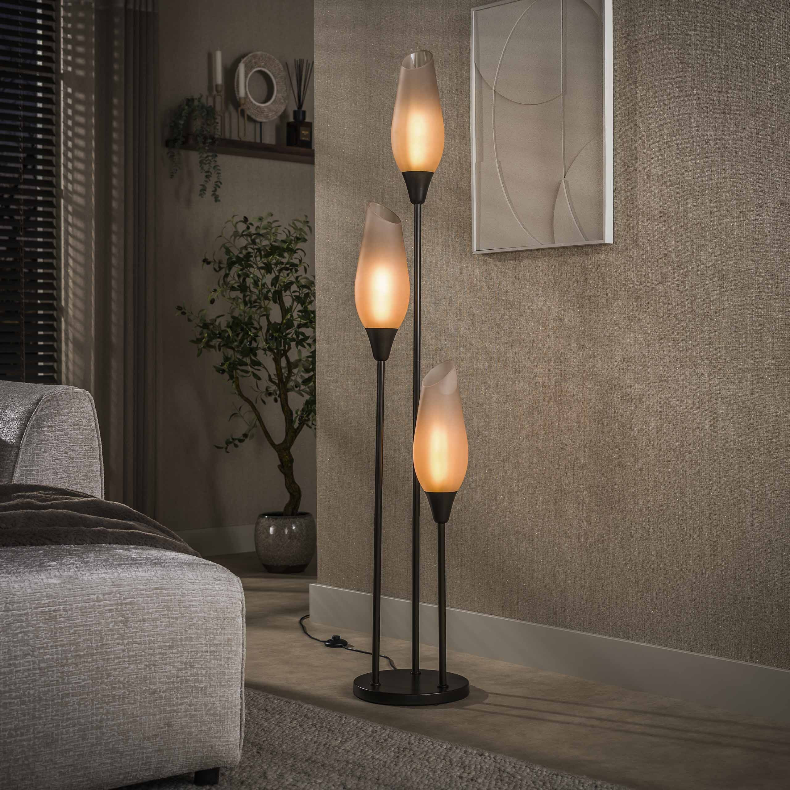 LifestyleFurn Vloerlamp Luvia Frosted Glas