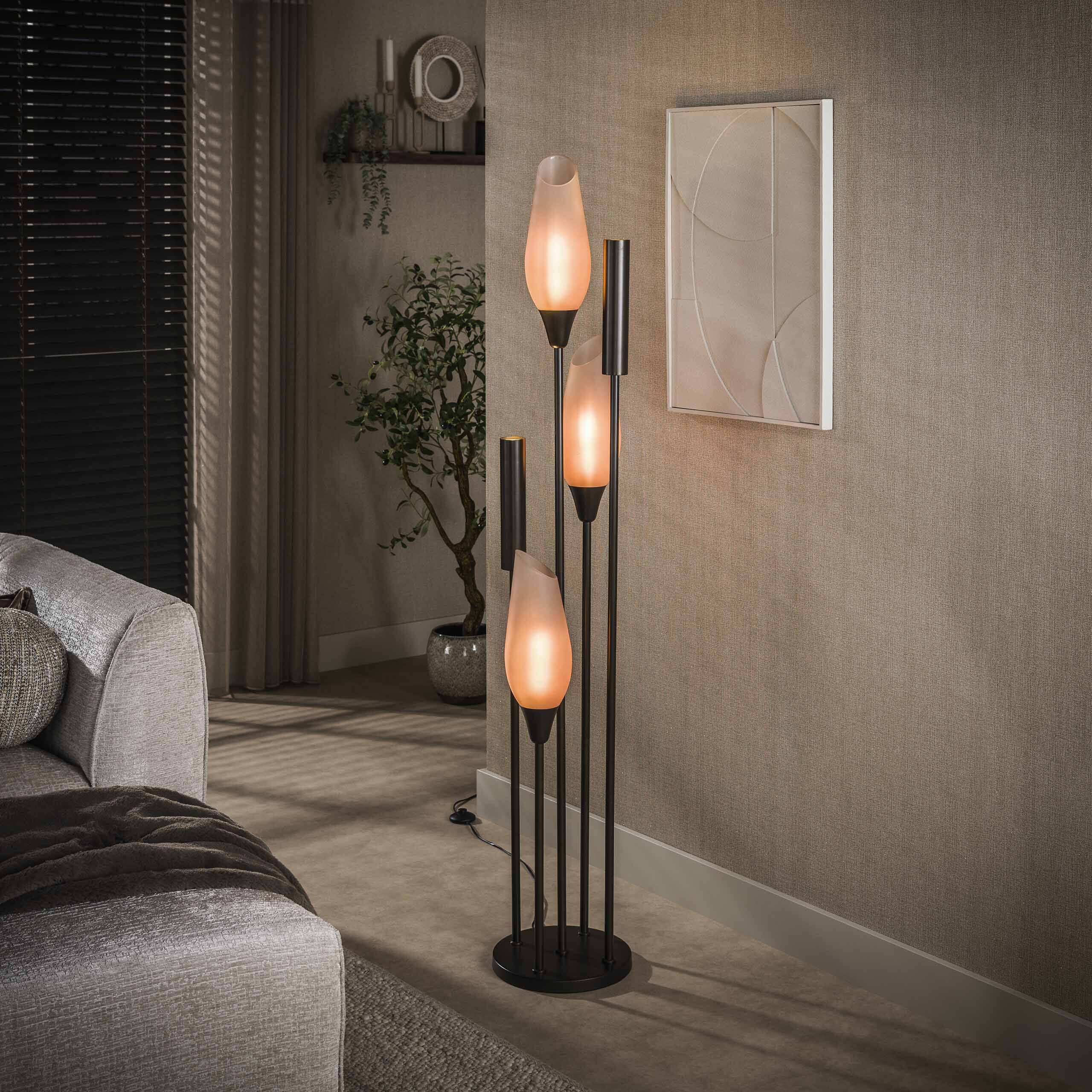 LifestyleFurn Vloerlamp Luvia Frosted Glas