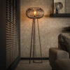 LifestyleFurn Vloerlamp Mallory 3-poot - Zwart nikkel | LifestyleFurn