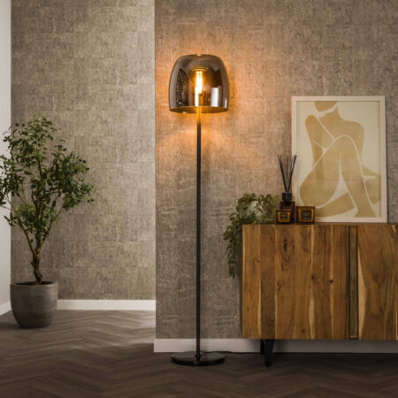 LifestyleFurn Vloerlamp Rift Smoke glas