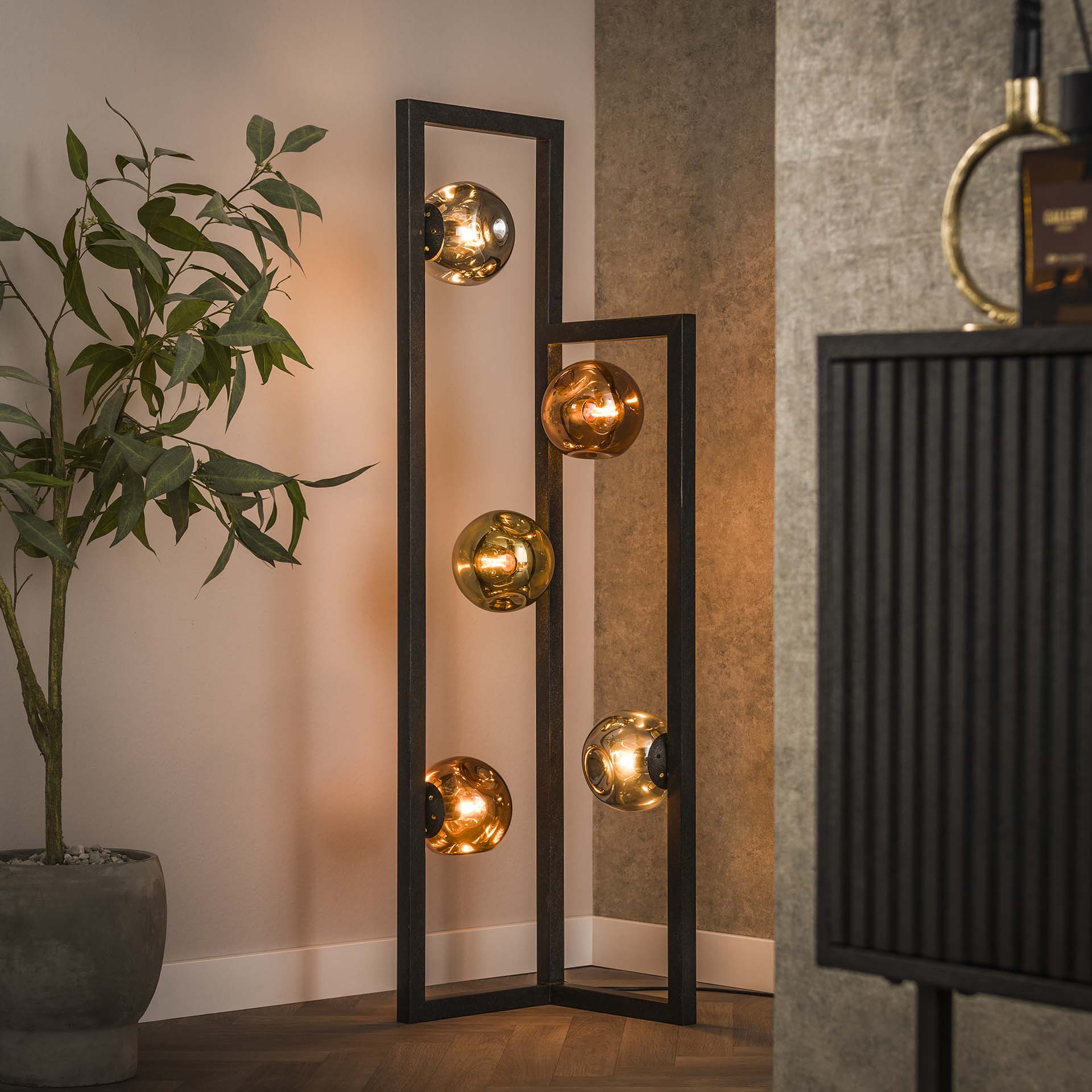 LifestyleFurn Vloerlamp Shahid Glas