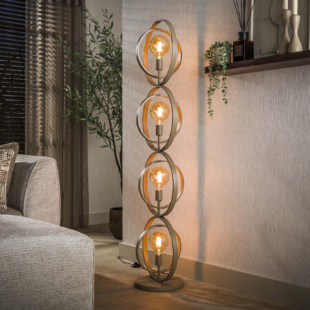 LifestyleFurn Vloerlamp Tricia 4-lamps - Beige | LifestyleFurn