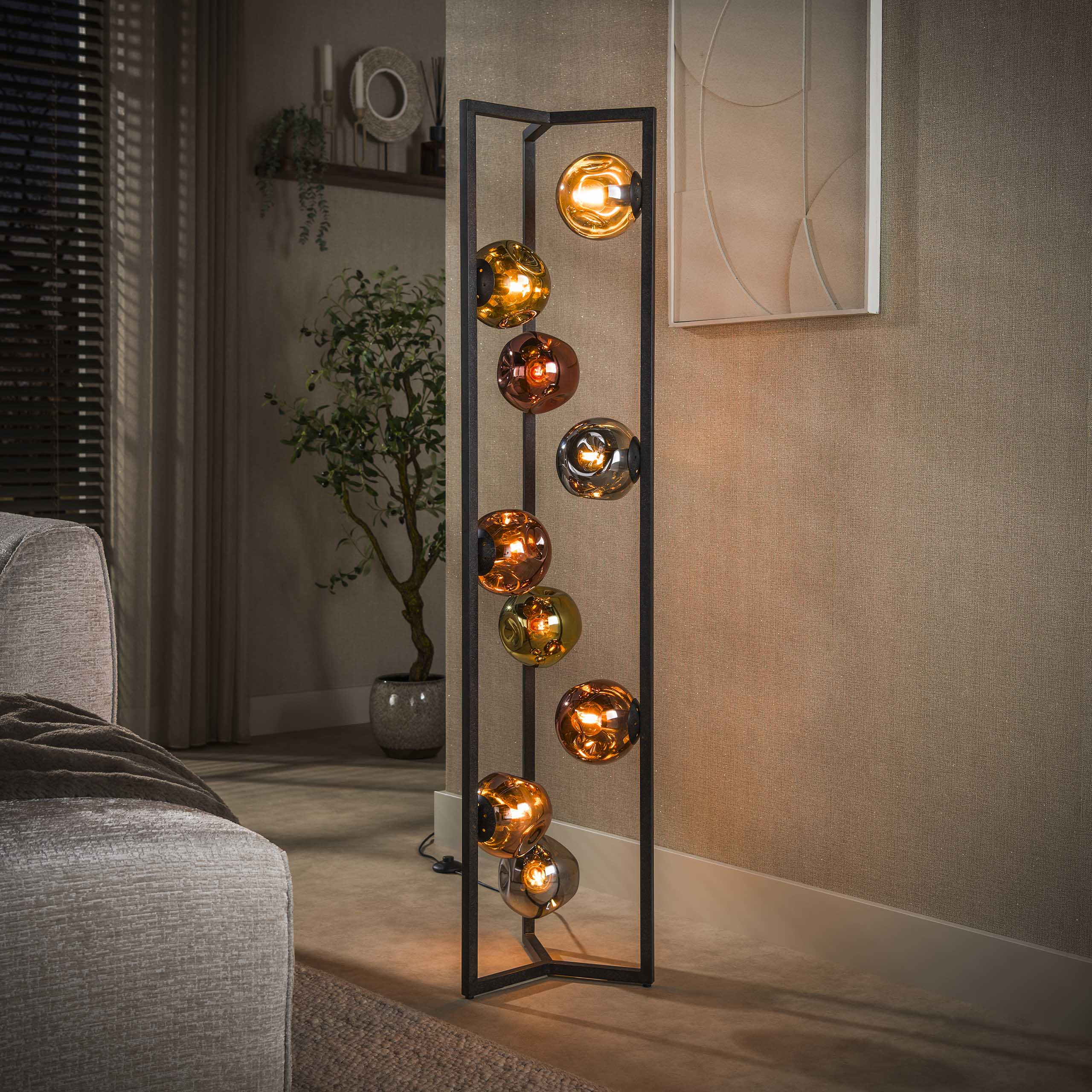 LifestyleFurn Vloerlamp Yair Glas