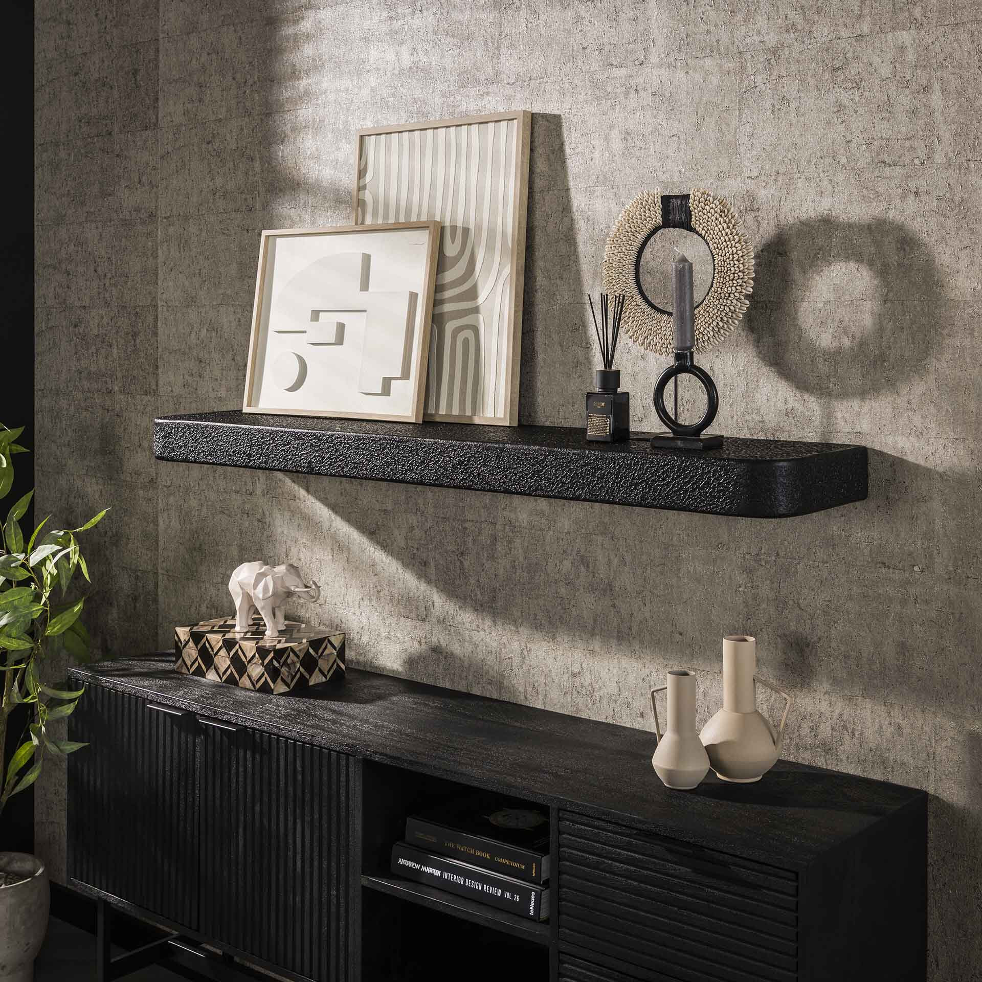 LifestyleFurn Wandplank Doria Metallic