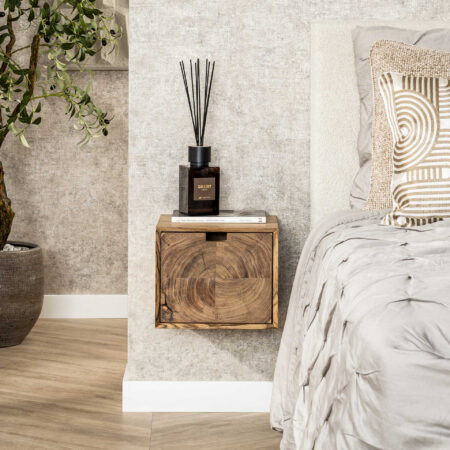 LifestyleFurn Zwevend Nachtkastje Abigayle Acaciahout