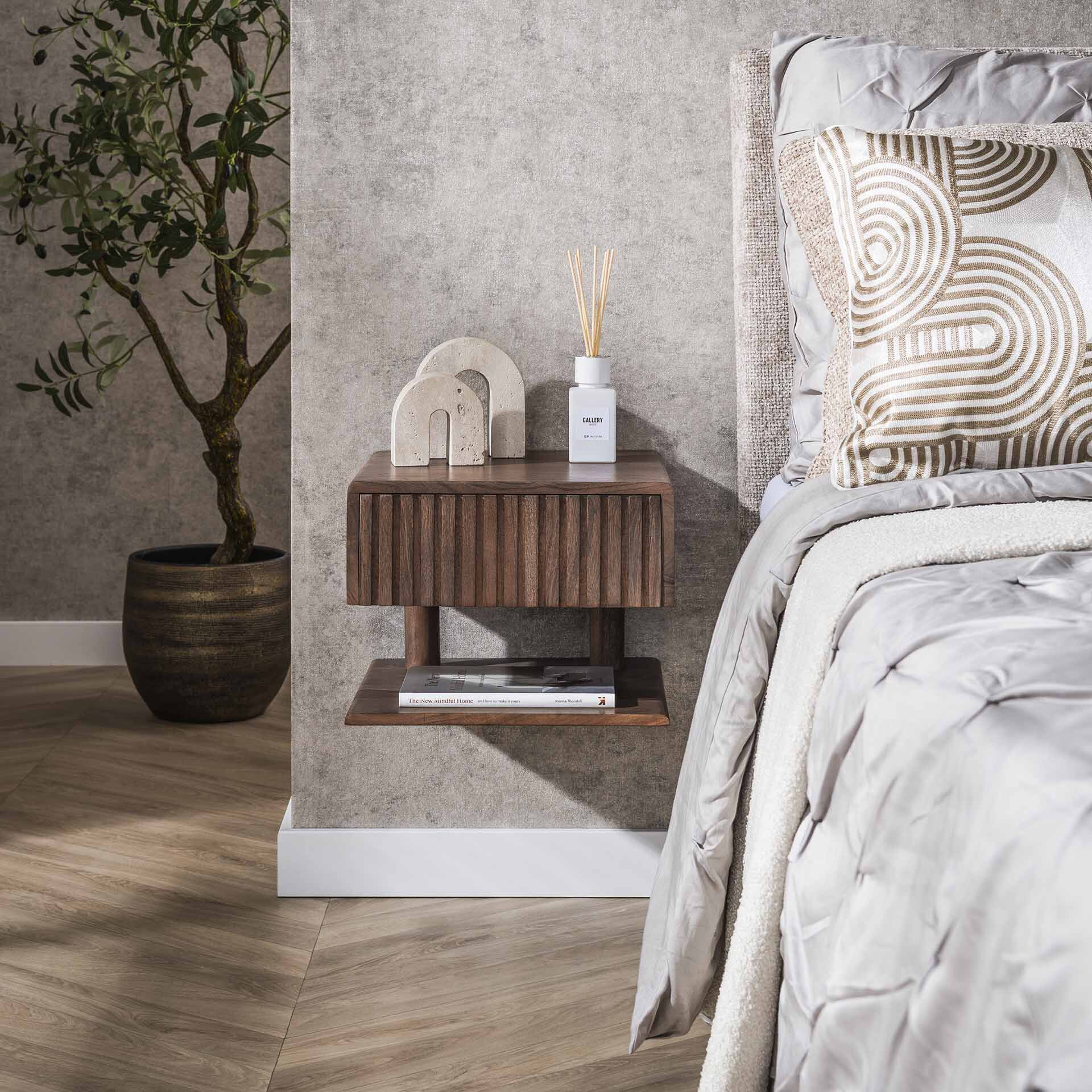 LifestyleFurn Zwevend Nachtkastje Alania Met 1 lade en legplank