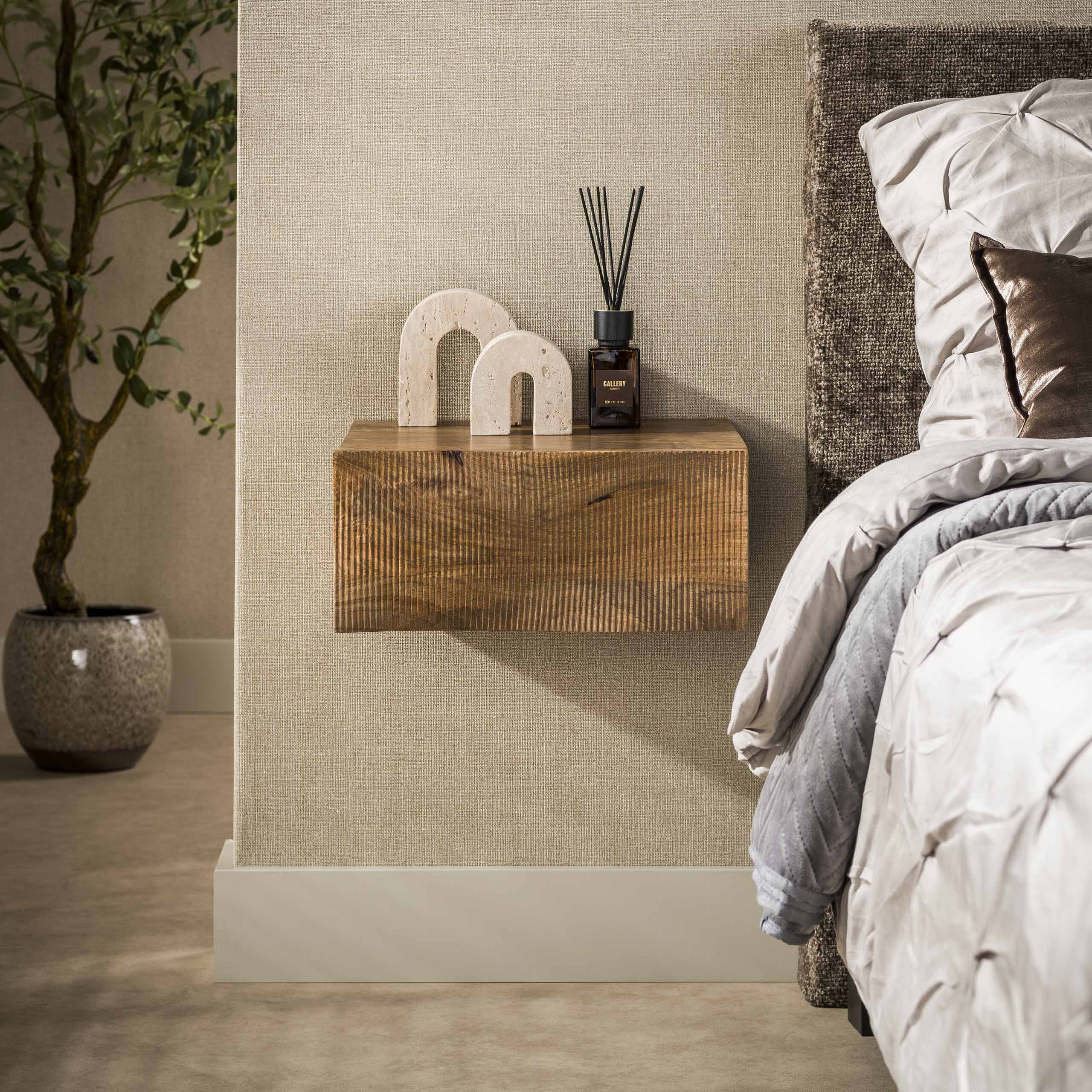 LifestyleFurn Zwevend Nachtkastje Dulse Mangohout