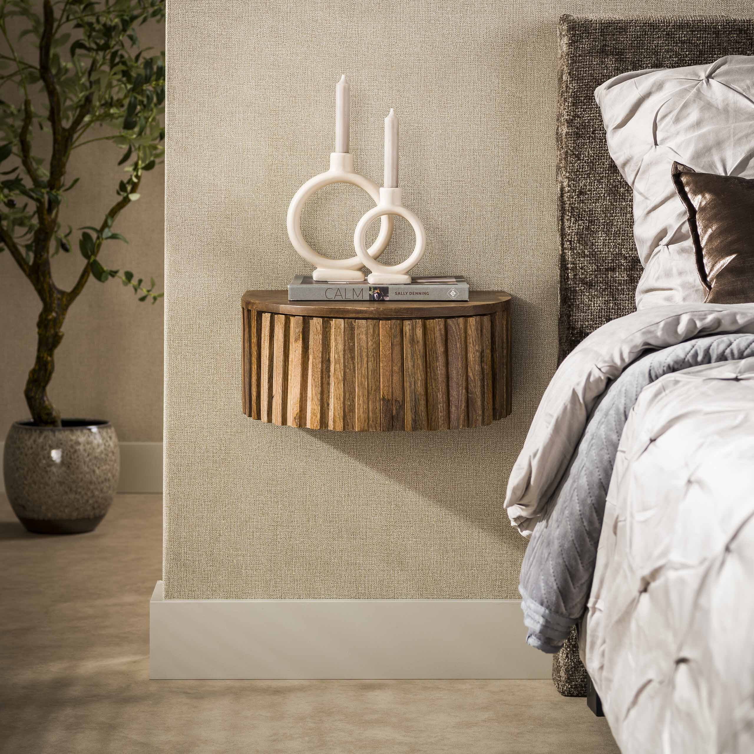 LifestyleFurn Zwevend Nachtkastje Ivorie Mangohout