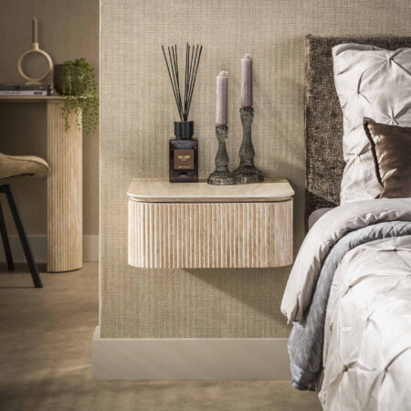 LifestyleFurn Zwevend Nachtkastje Laycie Travertinlook