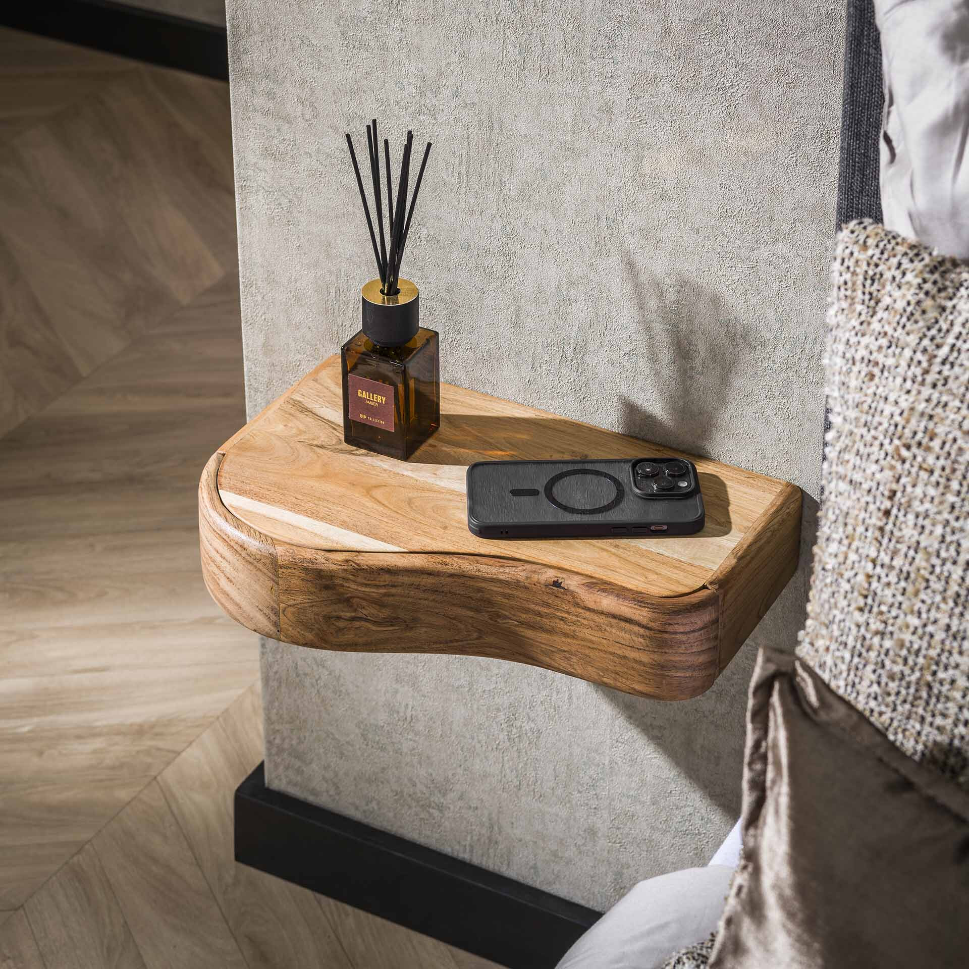 LifestyleFurn Zwevend Nachtkastje Nairoby Acaciahout