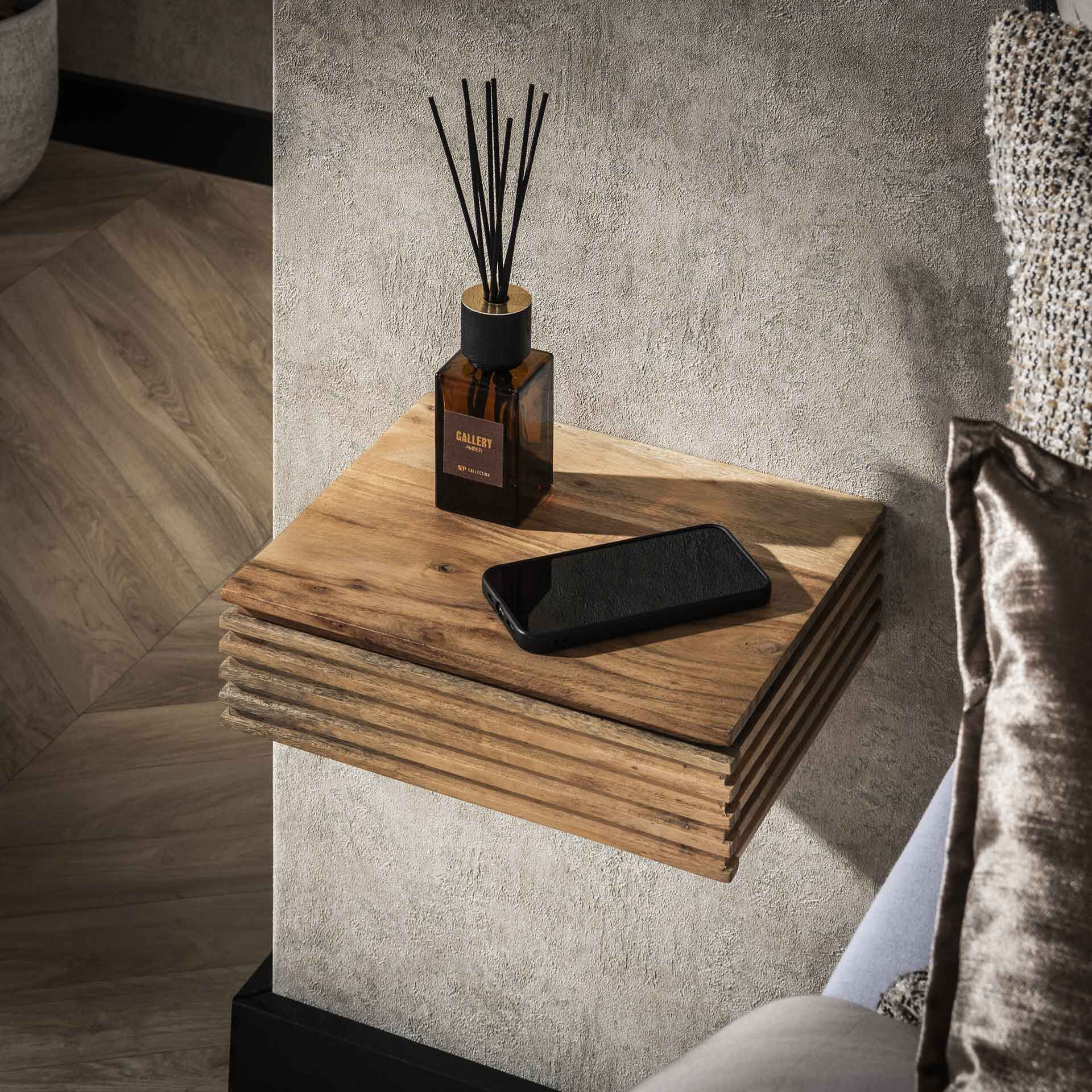 LifestyleFurn Zwevend Nachtkastje Tamia Acaciahout