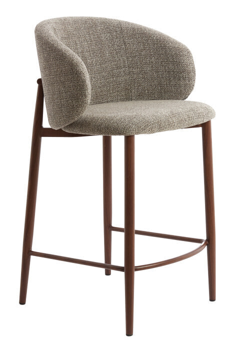 Light & Living Barkruk Aluko Geweven stof - Bruin (zithoogte 64cm) | Light & Living