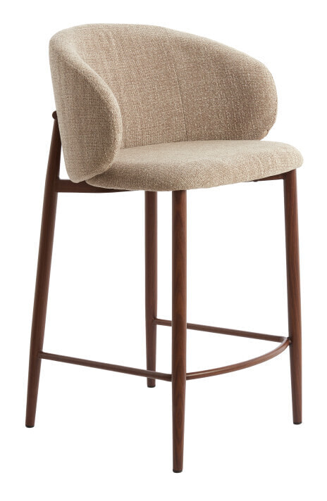Light & Living Barkruk Aluko Geweven stof - Lichtbruin (zithoogte 64cm) | Light & Living