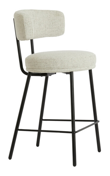 Light & Living Barkruk Harvie Geweven stof - Crème (zithoogte 64cm) | Light & Living