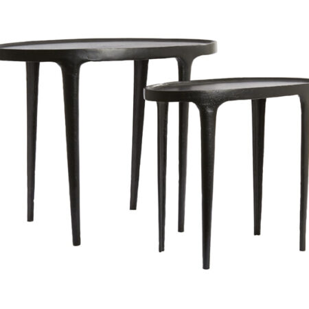 Light & Living Bijzettafel Arica Set van 2 stuks - Mat Zwart - Ovaal | Light & Living
