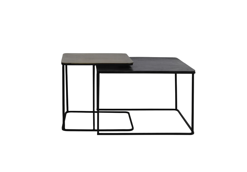 Light & Living Bijzettafel Lebu Set van 2 stuks - Antiek Koper - Vierkant | Light & Living