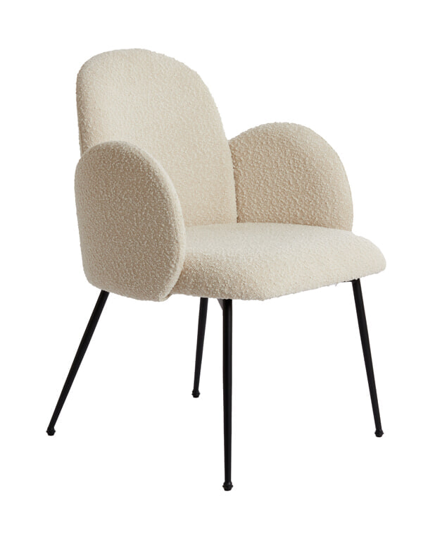 Light & Living Eetkamerstoel Chiba Bouclé - Crème | Light & Living