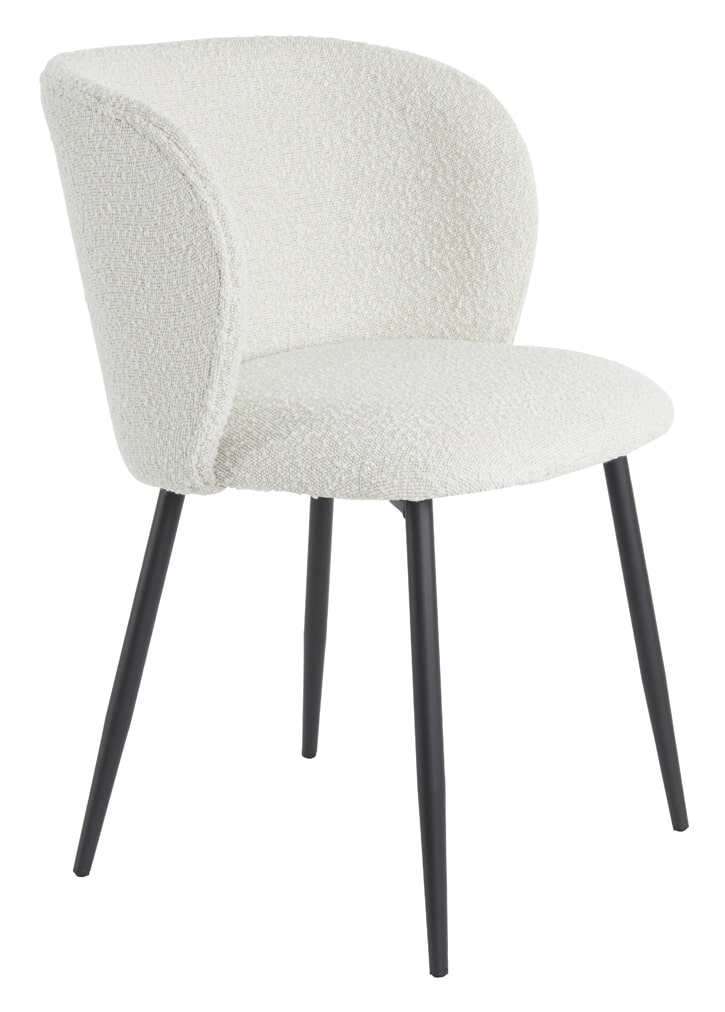 Light & Living Eetkamerstoel Elyna Bouclé - Lichtbeige | Light & Living