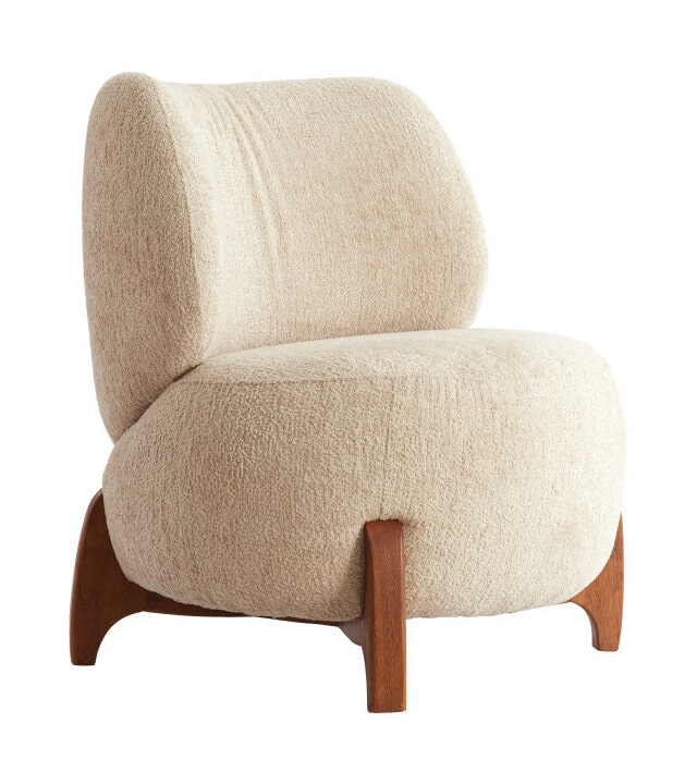 Light & Living Fauteuil Binoa Bouclé - Crème | Light & Living