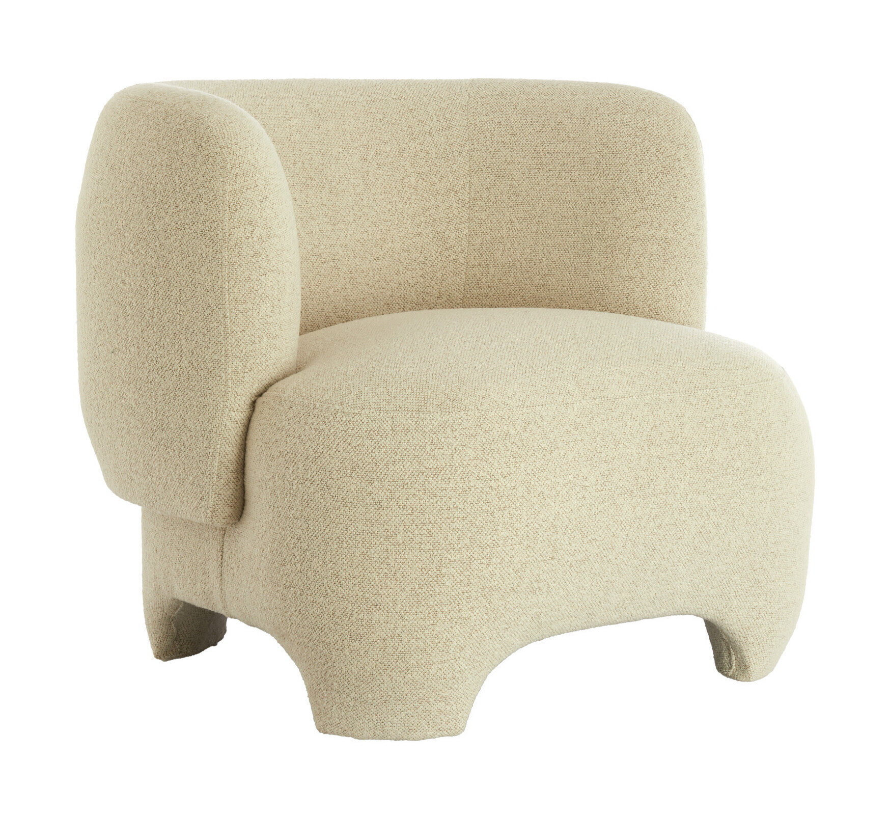 Light & Living Fauteuil Zenica Bouclé - Crème - Organisch | Light & Living
