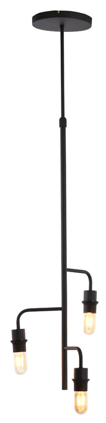 Light & Living Hanglamp Edisa 3-lamps - Mat Zwart | Light & Living