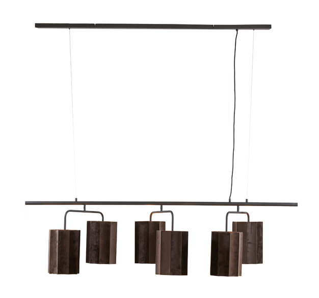 Light & Living Hanglamp Edisa 6-Lamps - Donkerbruin | Light & Living