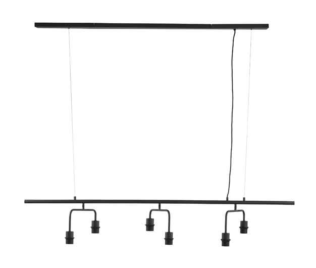 Light & Living Hanglamp Edisa 6-Lamps - Mat Zwart | Light & Living