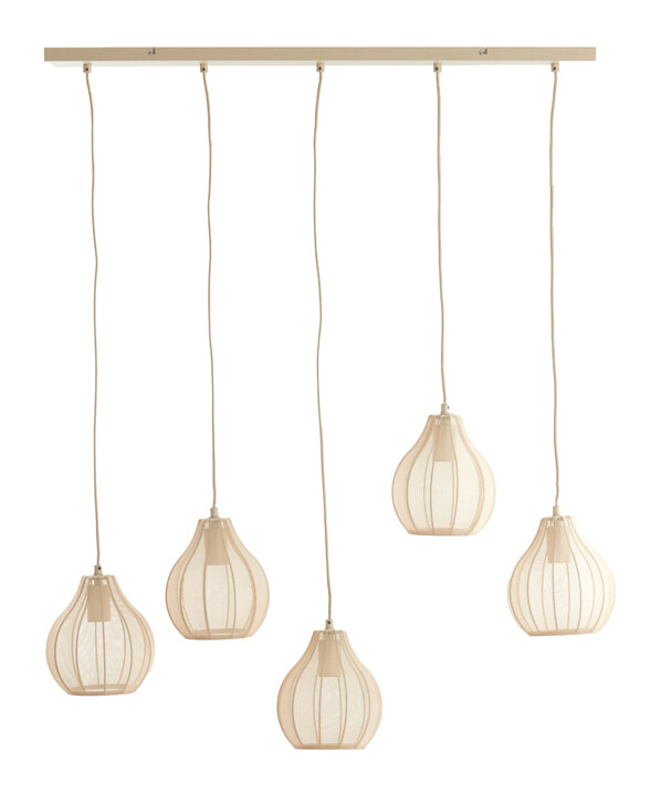 Light & Living Hanglamp Elati 5-lamps - Zand - Japandi | Light & Living