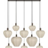 Light & Living Hanglamp Huxi Bruine houtlook en linnen