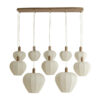 Light & Living Hanglamp Huxi Naturel houtlook en linnen