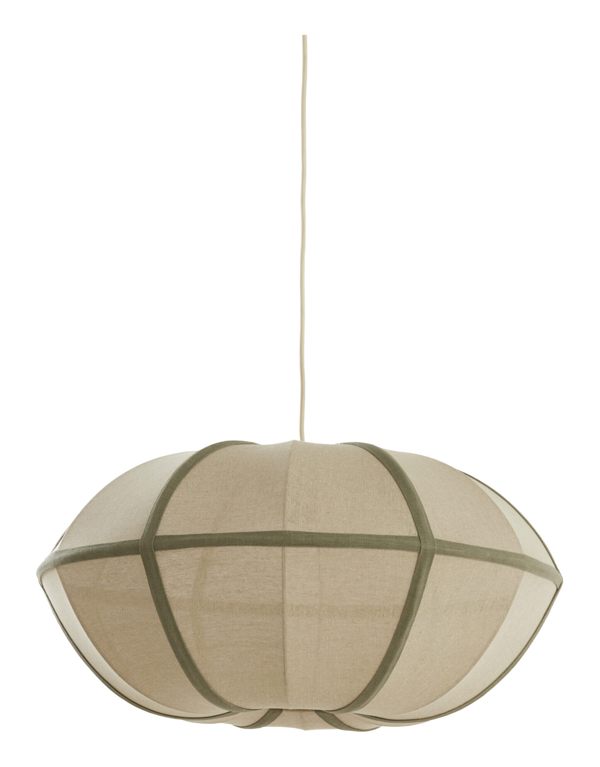 Light & Living Hanglamp Mirelys Ø61cm - Naturel/Olijfgroen - Rond | Light & Living