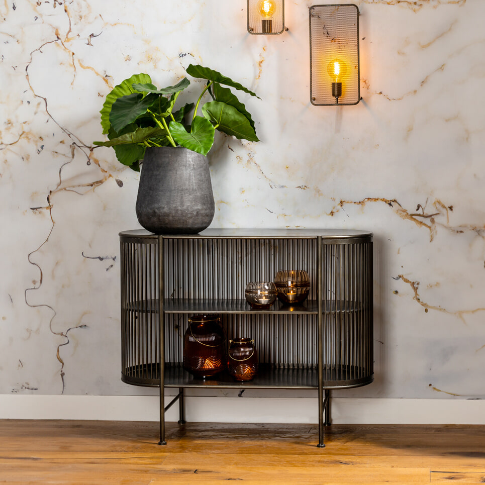 Light & Living Open Dressoir Yinthe Metaal 100cm - Zwart | Light & Living