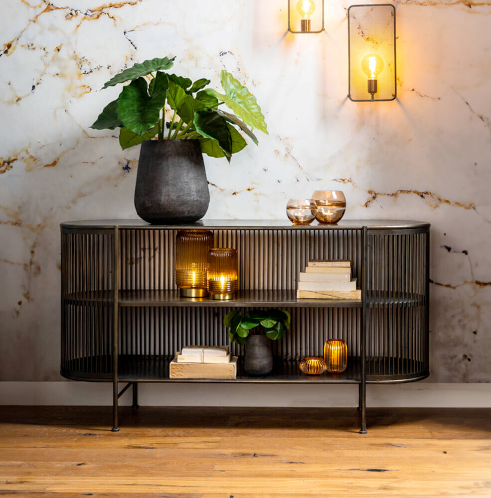 Light & Living Open Dressoir Yinthe Metaal 149cm - Zwart | Light & Living