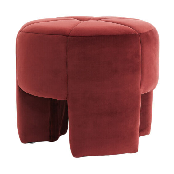 Light & Living Poef Batoemi Velvet - Bordeaux - Rond | Light & Living