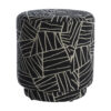 Light & Living Poef Davonte 40cm - Zwart/Wit | Light & Living