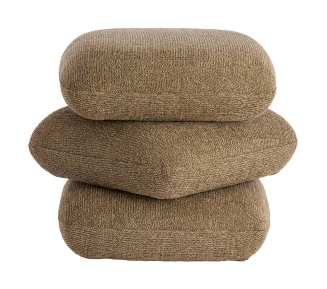 Light & Living Poef Laurie 45cm - Taupe | Light & Living