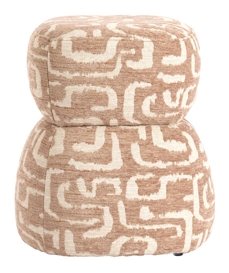 Light & Living Poef Leyla 40cm - Terracotta - Rond | Light & Living