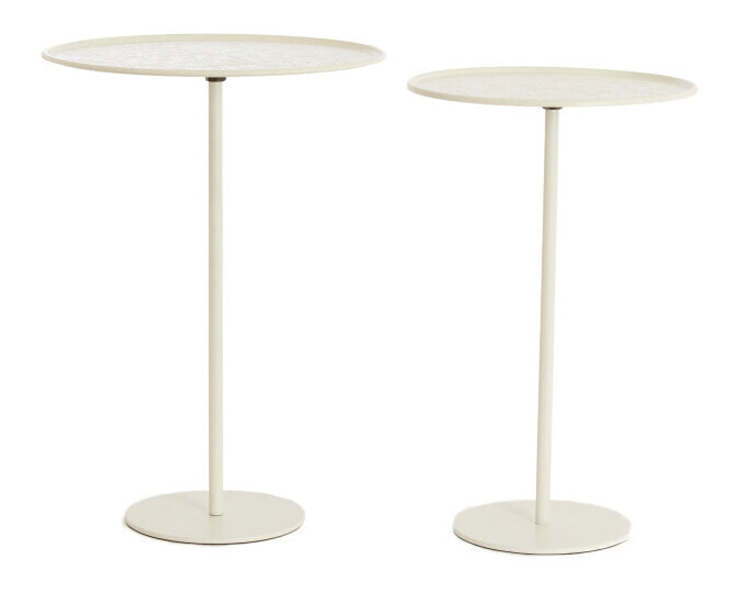 Light & Living Ronde Bijzettafel Lia Set van 2 stuks - Crème | Light & Living