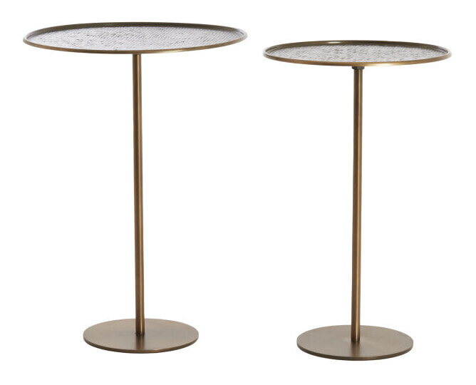Light & Living Ronde Bijzettafel Lia Set van 2 stuks - Donkerbruin/Brons | Light & Living