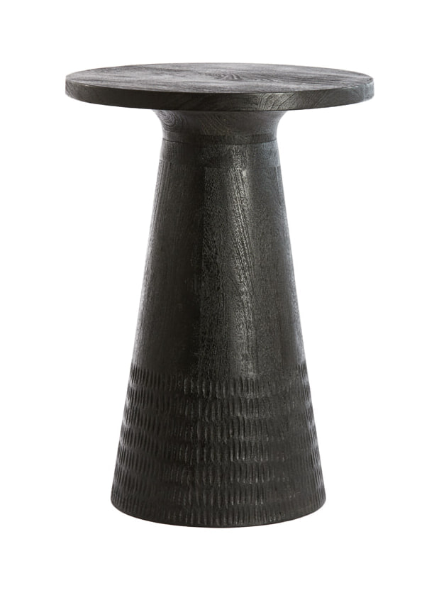 Light & Living Ronde Bijzettafel Paxos Mangohout - Zwart | Light & Living