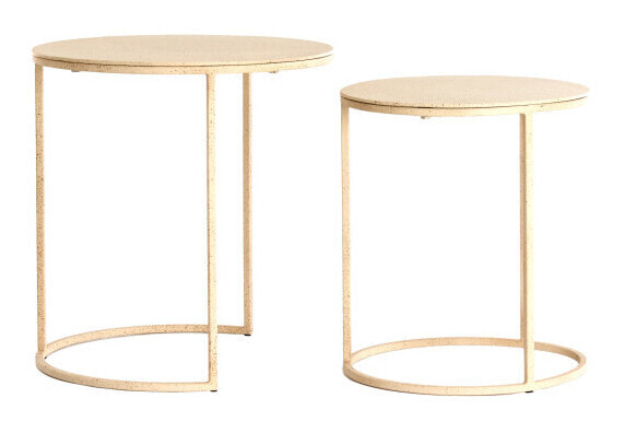 Light & Living Ronde Bijzettafel Sadar Set van 2 stuks - Zand/Lichtbruin | Light & Living