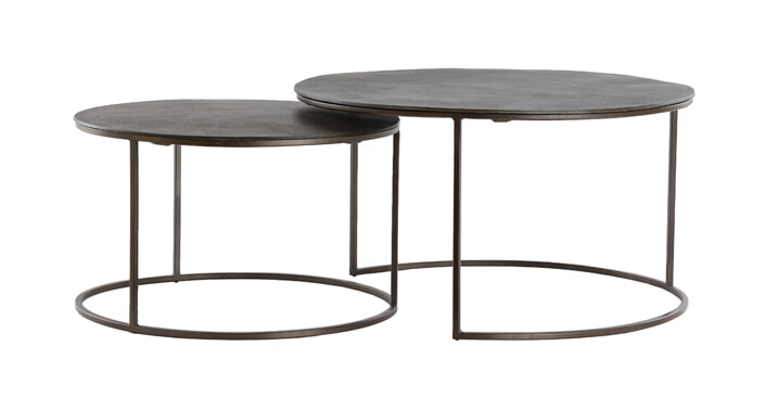 Light & Living Ronde Salontafel Talca Set van 2 stuks - Donkerbruin | Light & Living
