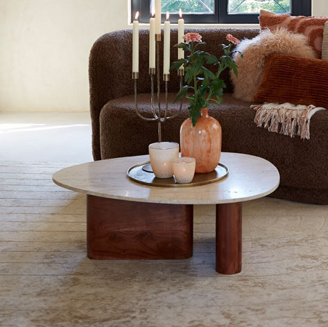 Light & Living Salontafel Mahelona Travertin en Acaciahout